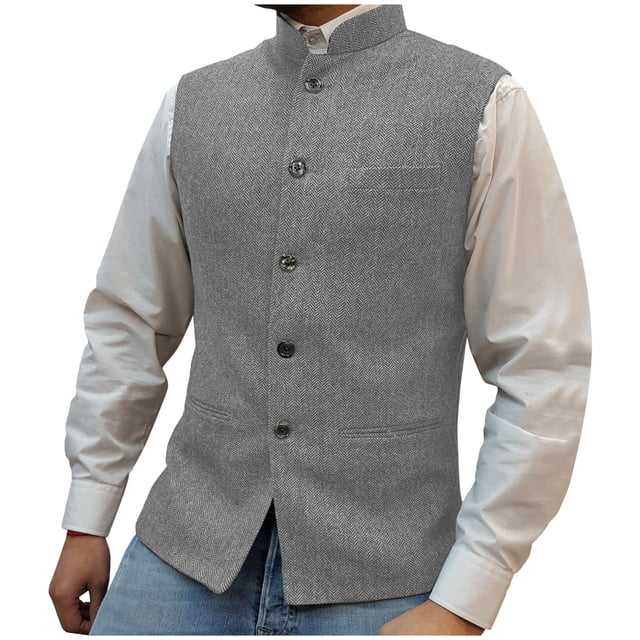 Camiseta sin mangas con cuello alto para hombre, color liso, sin mangas, cómoda y transpirable
