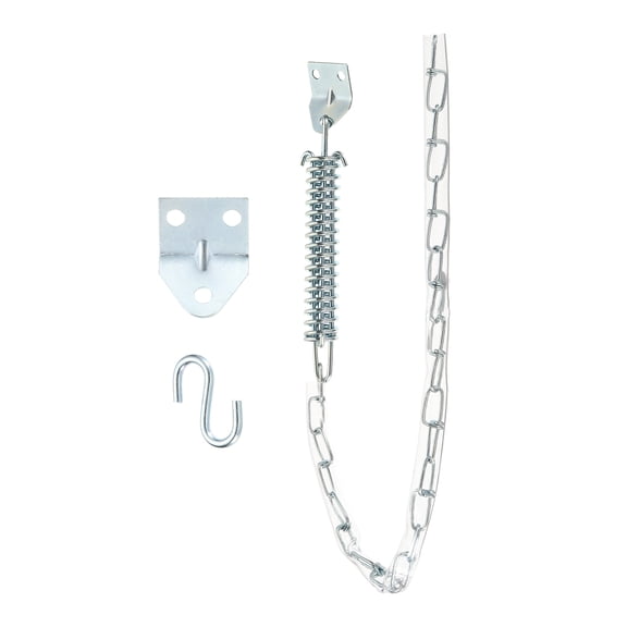 Uxcell Screen Door Chain, 25 inch Zinc Plated Steel Spring Storm Door Protector with Plastic Tube, Suit for Medium Lightweight Storm Screen Doors Windows