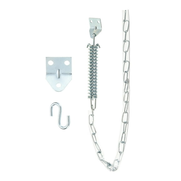 Uxcell Screen Door Chain, 25 inch Zinc Plated Steel Spring Storm Door Protector with Plastic Tube, Suit for Medium Lightweight Storm Screen Doors Windows