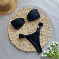 thumbnail image 2 of Conjunto de Bikini con estampado de leopardo para mujer, traje de baño de dos piezas con estampado de leopardo negro, Micro Bikini brasileño con Tanga y lazo lateral, 2024, 2 of 5