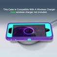 thumbnail image 4 of Petocase for iPhone SE 2022/2020 Case,Built-in Screen Protector Shockproof Dust/Drop Proof 3 in 1 Full Body Rugged Heavy Duty Durable Cover,Purple/Green, 4 of 8