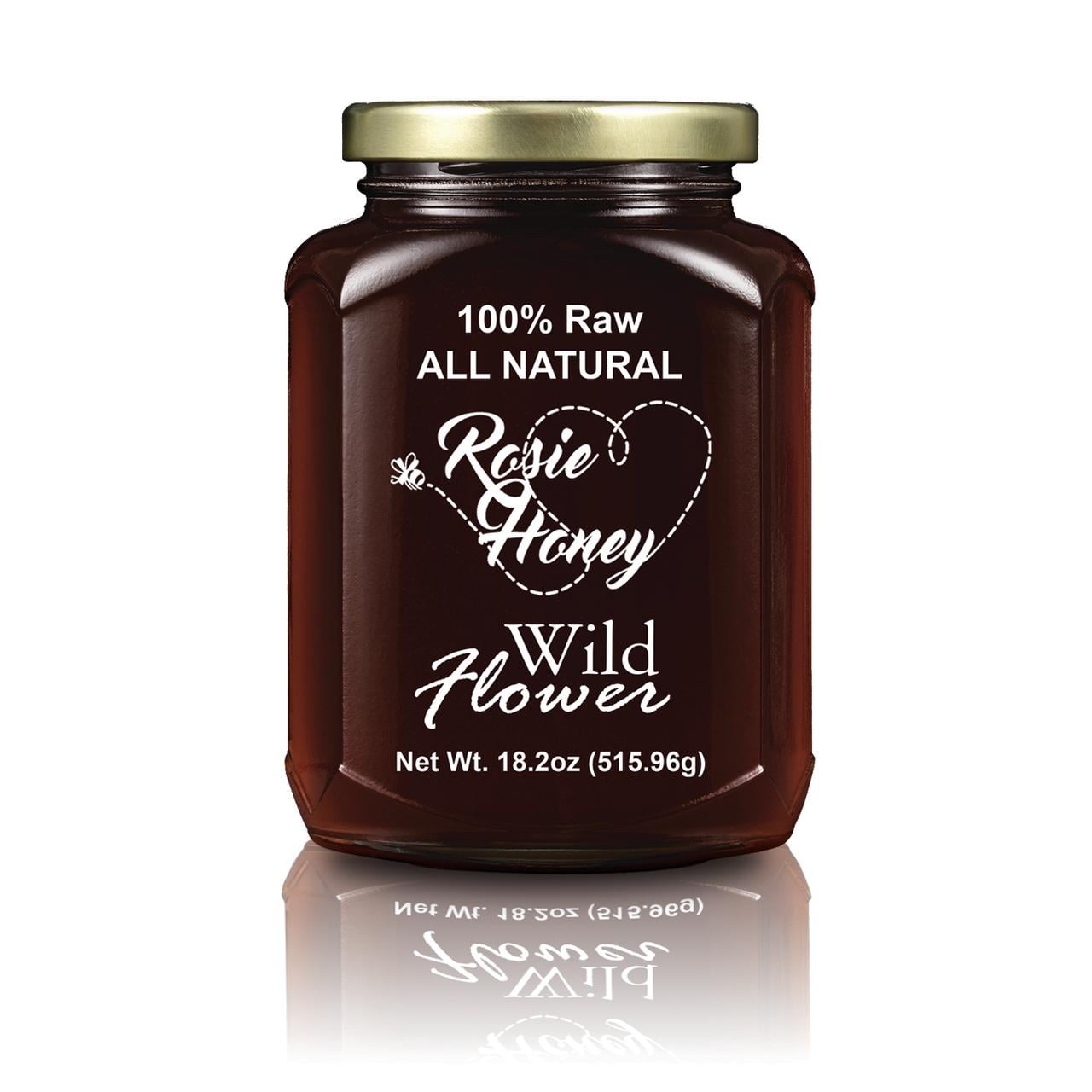 Rosie Honey 100% Raw and Unfiltered Wild Flower Honey 18.2 oz/1.1lbs