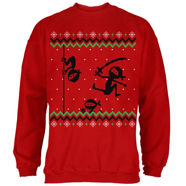 Ninja Ninjas Attack Ugly Christmas Sweater Mens Sweatshirt
