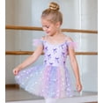 thumbnail image 4 of Aideaone Toddler Girls Ballet Leotard with Tutu Skirt Ruffle Sleeve Dance Costume Ages 3-7, 4 of 7