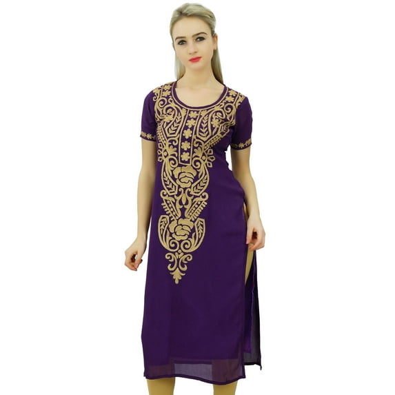 Bimba Women's Designer Embroidered Kurta Indian Long Kurti Tunic Blouse