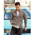 thumbnail image 3 of COOFANDY Men's Full Zip Cardigan Sweater Slim Fit Cotton Cable Knitted Zip Up Sweater with Pockets, 3 of 6