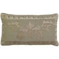 thumbnail image 1 of Venezia Velvet Applique Embroidered on Natural Linen Pillow Cover - Cream & Brown, 1 of 1