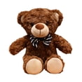 thumbnail image 2 of Teddy Bear Plush Doll with Striped Bow Tie Cute Furry Stuffed Animal Toy for Home Decor Gift Idea Comforting Companion Decorative Toy, 2 of 6