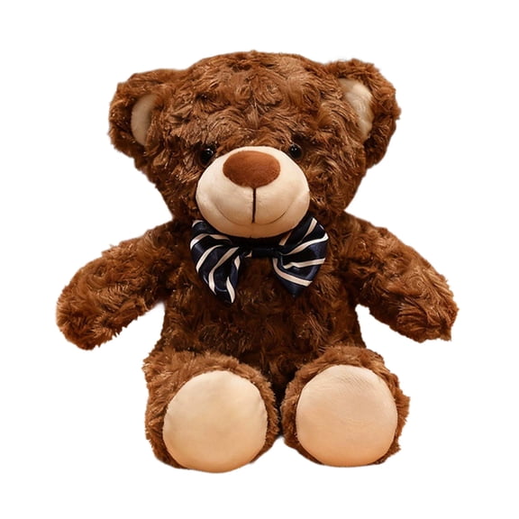 syligr 11 Inch Teddy Bear Plush Toy with Blue Bow Tie, Classic Soft Bear Stuffed Animal, Cute Graduation Teddy Doll Gift, Huggable Commemorative Bear for Congrats Grad Present for Friends Classmates