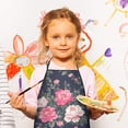 thumbnail image 3 of Pioneer Flower Floral Print Pattern Kids Aprons for Girls and Boys,Adjustable Neck Strap Toddler Aprons for Kids Cooking Baking, 3 of 7