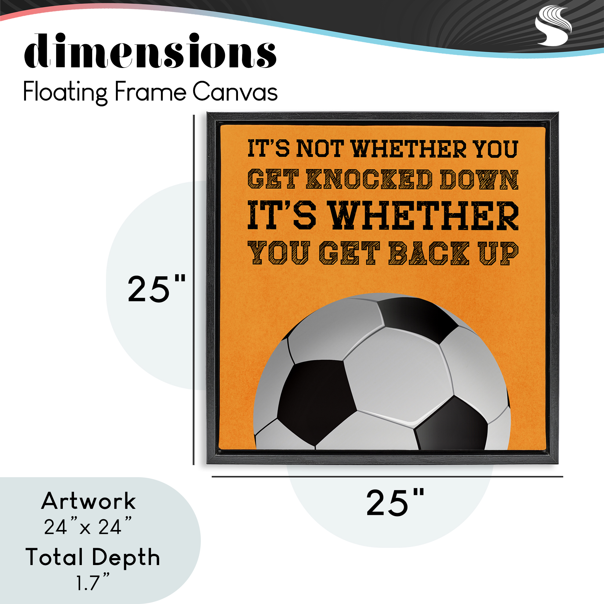 Whether You Get Back Up Black Framed Floater Canvas Wall Art, design by Marcus Prime