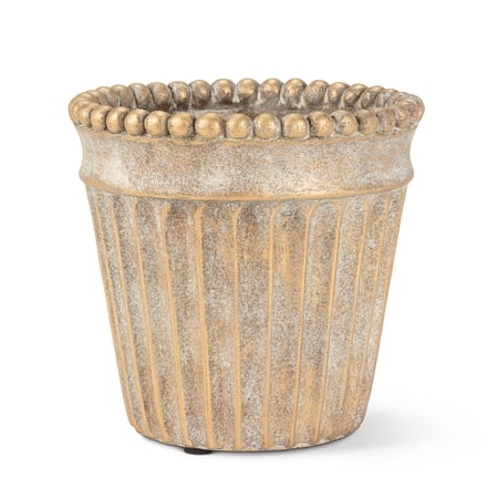 Set of 2 Medium Metallic Ball Taper Planter
