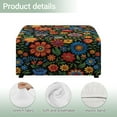 thumbnail image 4 of Xoenoiee Boho Flower Print Square Ottoman Cover Stretch Folding Storage Bench Ottoman Cover Footrest Stool Slipcover Footstool Protector Cover with Elastic Bottom, L, 4 of 7