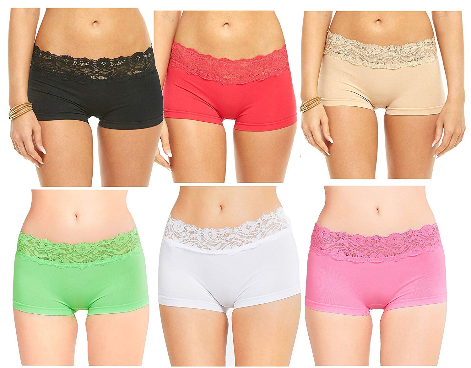 GILBIN'S Women Seamless Stretch Boy Shorts Panties Various Styles (Pack