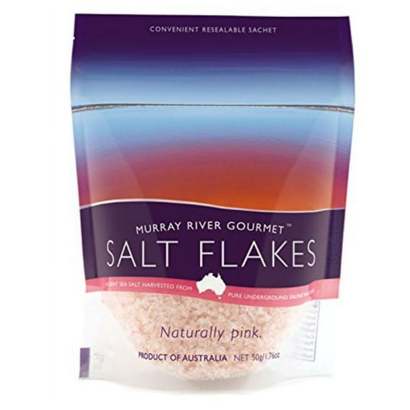 Murray River Salt Flakes, Naturally Pink, 1.76-Ounce Packages