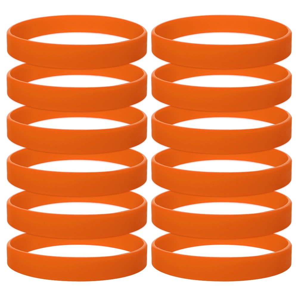 Orange rubber wristbands best sale