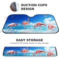 thumbnail image 3 of Coolnut Car Windshield Sun Shade for Front Windows, Blocks Sun and Heat Car Sunshade for Moat Vehicles, Pink Flamingo In The Water Thicken Foldable Windshield Sun Visor, 55×30 Inch, 3 of 5