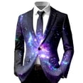 thumbnail image 6 of Mens Galaxy Cosmic Print Formal Two Piece Business Attire With Jacket Trousers Clothes, 6 of 9