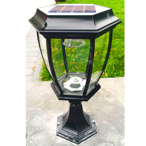 BigM 16” Elegant Looking LED Outdoor Solar Post Lights with Switchable color temperature for Post Top, Stone Post, Pillar Top, entrance gates, Decks, Patios
