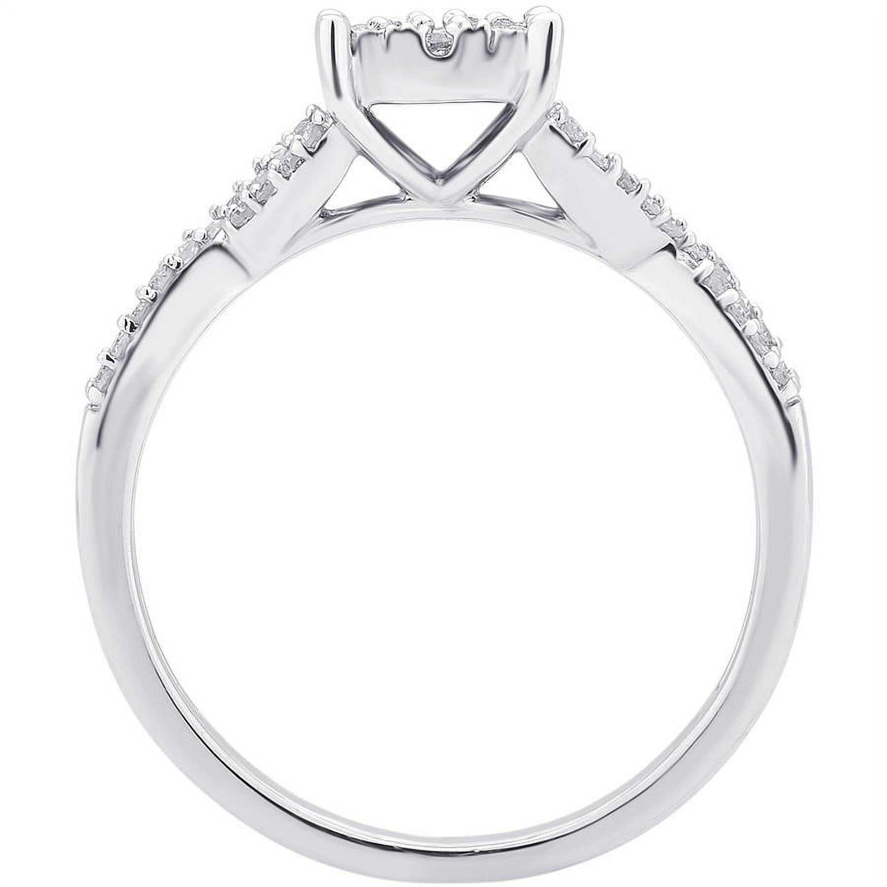 Arista 1/4 Ct Diamond Illusion-Set Fashion Promise Ring in Sterling Silver (I-J, I2-I3)