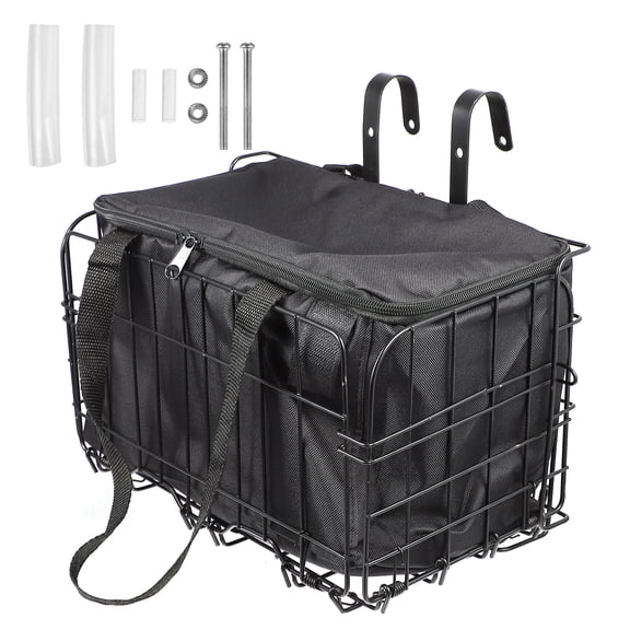 BRIGHTFUFU 2pcs Mountain Bike Front Basket Detachable Frente Cesta Colgante con Tote