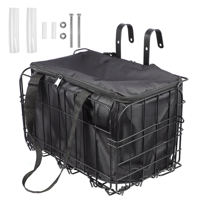 BRIGHTFUFU 2pcs Mountain Bike Front Basket Detachable Frente Cesta Colgante con Tote