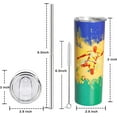 thumbnail image 6 of 20 Oz Soccer Print Skinny Insulated Stainless Steel Tumblers With Straw & Lid Metal Double Wall Vacuum Travel Coffee Mug Gift For Soccer Fans, 6 of 7