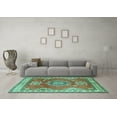 thumbnail image 3 of Ahgly Company Machine Washable Indoor Rectangle Persian Turquoise Blue Traditional Area Rugs, 5' x 8', 3 of 4