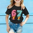 thumbnail image 4 of XAOFW Kids 6 7 T-Shirt Graphic Number Print Blend Girls Boys Short Sleeve Round Neck Stylish Cozy Outdoor Activities Tee Shirts, 4 of 4