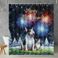 thumbnail image 2 of Happy New Year Bull Terrier Family Cheer Winter Midnight Firework Shower Curtain Bully Dog Lovers Gifts Idea Waterproof Bathroom Bathtub Curtain - 02025, 2 of 5
