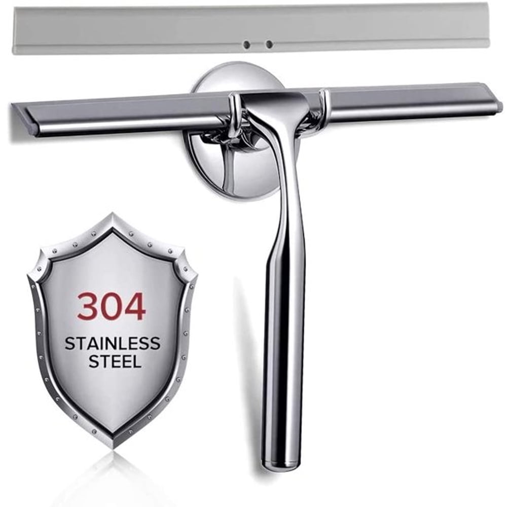 Quntis 10 inch Shower Squeegees Adhesive Bathroom Squeegee with Replace