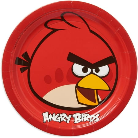 Angry Birds 9" Round Plate, 8 Count, Party Supplies