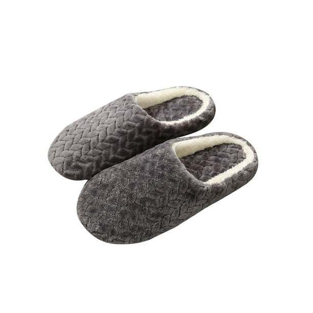 MAWCLOS Mens Fuzzy Slipper Fleece Plush Slippers Memory Foam