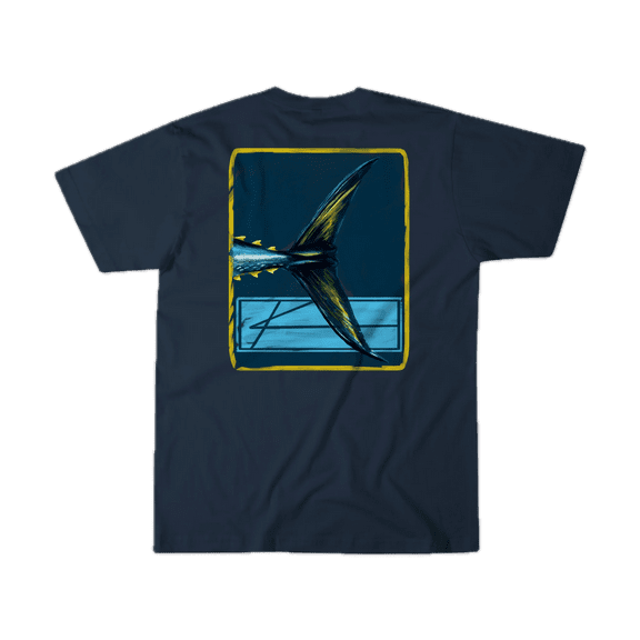 KSCOTT Painted Tuna Sleeve Navy, Small Short Sleeve Shirt