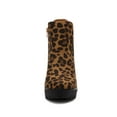 thumbnail image 6 of DARING DIVA Chunky High Heel Platform Zipper Chelsea Boots Leopard 7, 6 of 7
