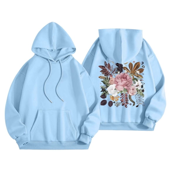 DondPO Pumpkin Sweatshirt Womens Fall Winter Oversized Hoodies Sweatshirts Funny Halloween Graphic Long Sleeve Sweaters Pullover With Pocket Halloween Sweaters Halloween Hoodies Blue L Clearance!