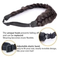 thumbnail image 4 of DIGUAN Messy Wide 2 Strands Synthetic Hair Braided Headband Classic Chunky Plaited Braids Elastic Stretch Hairpiece Women Girl Beauty Boho accessory, 62g/2.1 oz (Chocolate), 4 of 4