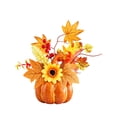 thumbnail image 2 of Darzheoy Halloween Thanksgiving Centerpiece, Artificial Pumpkin Floral Arrangement, 4 Styles Fall Maple Sunflower Berry, Table Centerpiece for Mantel, Table, Dining, Home, Entryway, 2 of 5