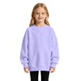 thumbnail image 2 of Ruyang Youth Girls Oversized Sweatshirt Drop Shoulder Crewneck Kids Long Sleeve Pullover Soft Polyester Casual Basic Tops, 2 of 9