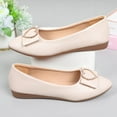 thumbnail image 5 of hopeusnice Women's Flats Shoes Pointed Toe Buckle Rhinestone Heart Decor Slip On Ballerinas Comfortable Flat Shoes for Women Flat Shoes Beige 35, 5 of 5