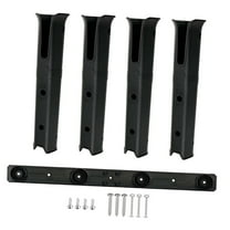 figatia 4Pcs Fishing Pole Stand with Mounting Screw Fishing Rod Holder for Home Boat Black