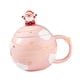 thumbnail image 5 of Taza de cerámica navideña para bebidas, taza de té, decorativa navideña con tapa Rosa, 5 of 9