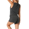 thumbnail image 3 of INSPIRE CHIC Women's Pajama Sets Round Neck Sleeveless Soft Tank Top and Shorts Pajamas Set Lounge Sets with Pockets XL Grey, 3 of 6