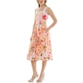 thumbnail image 4 of Nicole Miller Women's Button Front Midi Dress, Sizes 4-16, 4 of 6