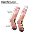 thumbnail image 2 of Goofa Makeup Brush on Pink Glitter Pattern Adult Stockings, Color-Block Knee High Socks, Comfortable and Breathable, Soft and Stretchable, Sports, and Decoration, 2 of 5