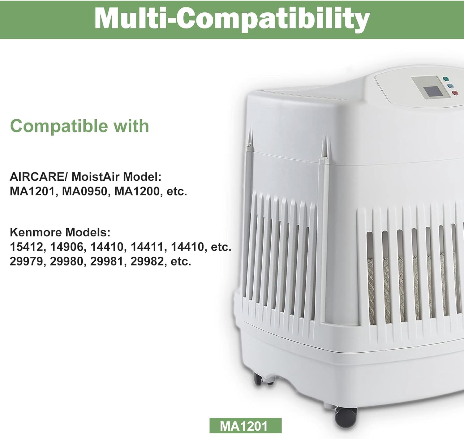 2-Pack MAF1 Humidifier Filter Replacement for AIRCARE MA1201, MA0950, Kenmore 14906 Humidifiers