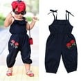 thumbnail image 1 of Barboteuse à Fleurs à Bretelles pour Filles Bébés Enfants Combinaison Tenue Vêtements, 1 of 5