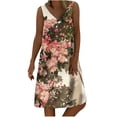 thumbnail image 2 of LOVZFMLL Robes Femmes Décontractées Imprimées Robe Débardeur Plage Col en V Poche Sans Manches Robes de Costume, 2 of 5