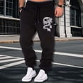 thumbnail image 2 of XINPING Mens Pants Casual Pull on Loose Fit Solid Color Casual Pants Elastic Waist Streetwear Joggers Beach Vacation Trousers, 2 of 6