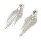thumbnail image 2 of 2 pendientes colgantes de diamantes de imitación hechos a mano con cuentas y flecos para mujeres y niñas, boda nupcial, plata, 2 of 10